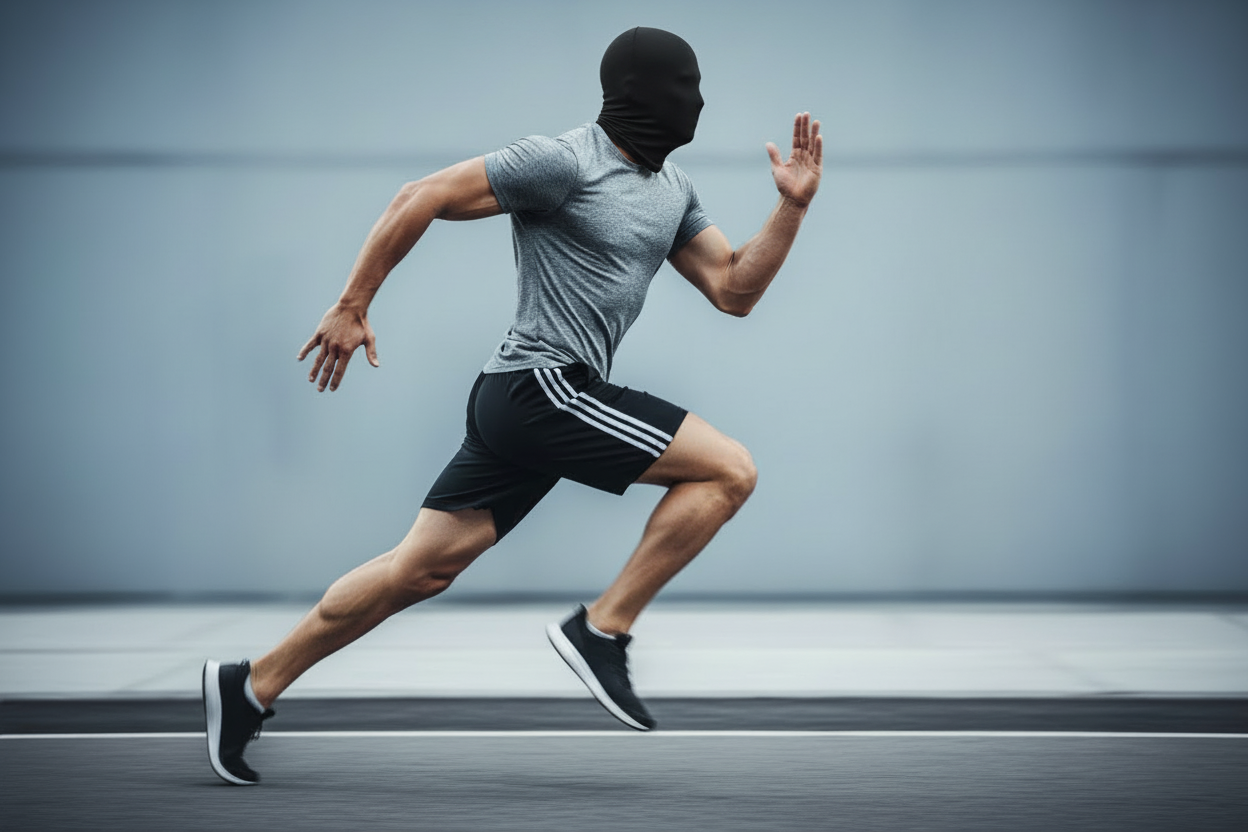 give him a head but have a mask covering his face